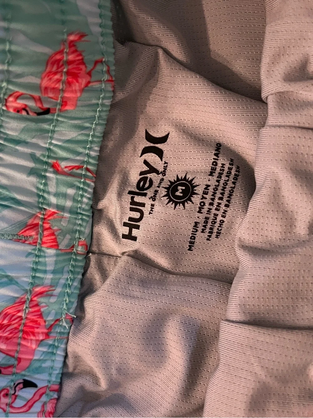 Hurley Aqua Flamingo Short Sleeve shirt & swim trunks Set - Mint & Pink